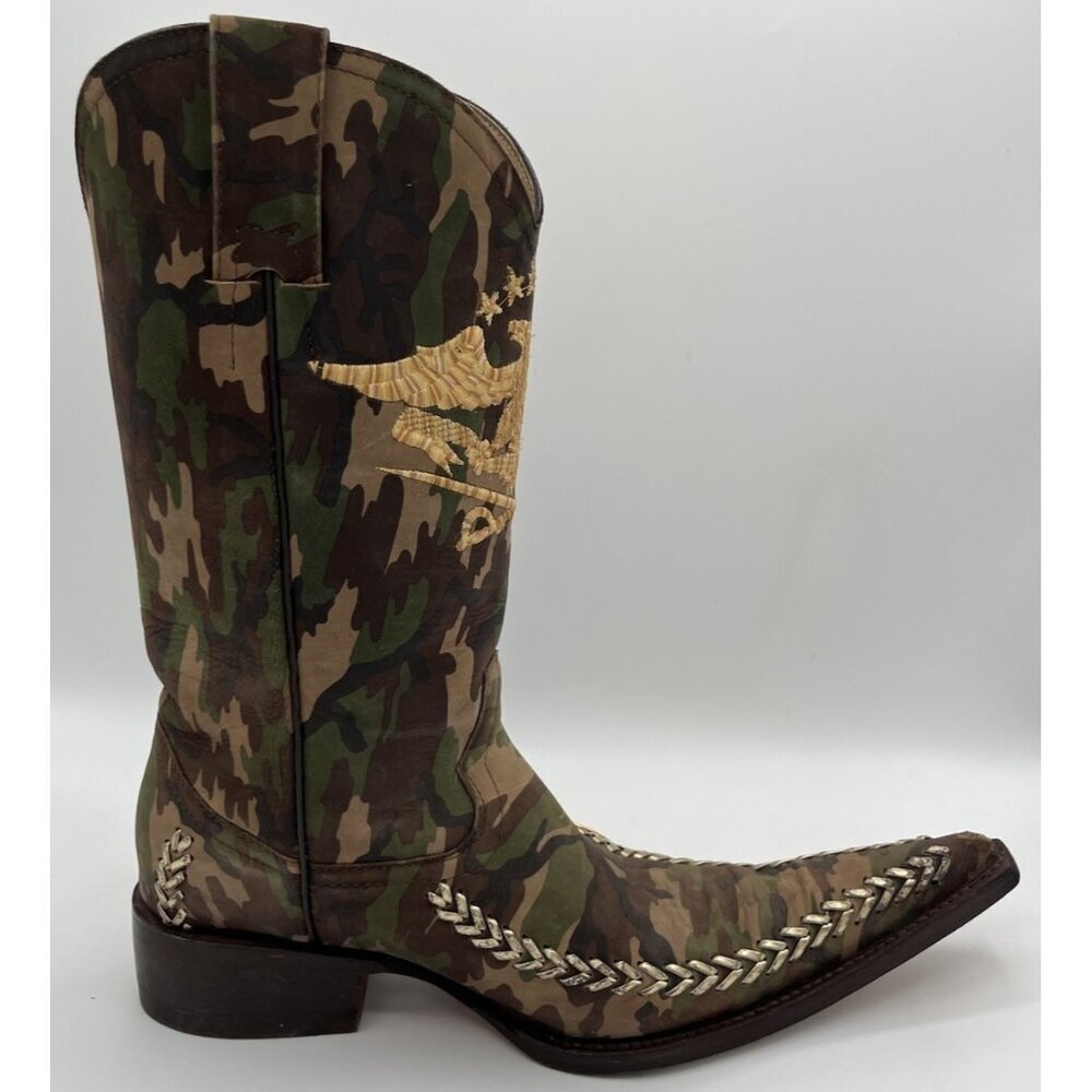 El General Camouflage Pointed Toe Western Cowboy Boots Size 25.5 Mexico / 6.5 US - Picture 6 of 14